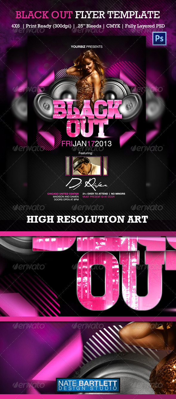 Black Out Flyer - Clubs & Parties Events