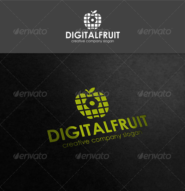 Digital Fruit Logo Template - Food Logo Templates