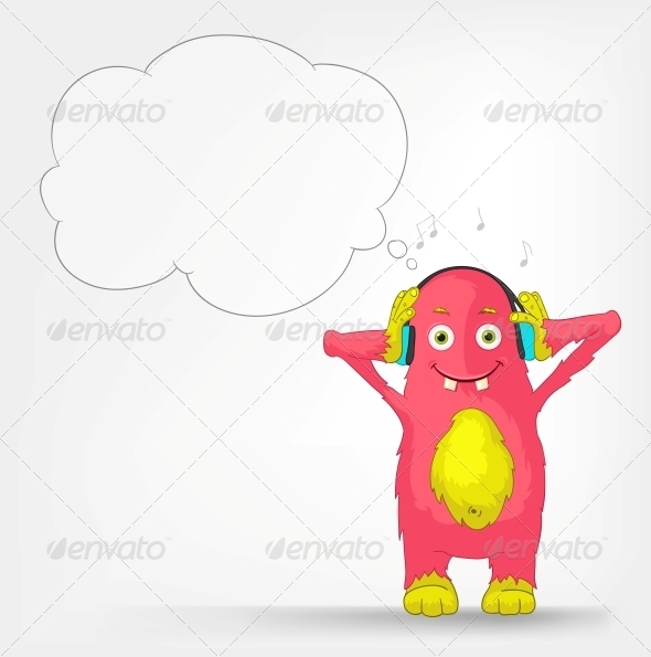 Funny Monster Listening to Music Funny Monster Listening to Music