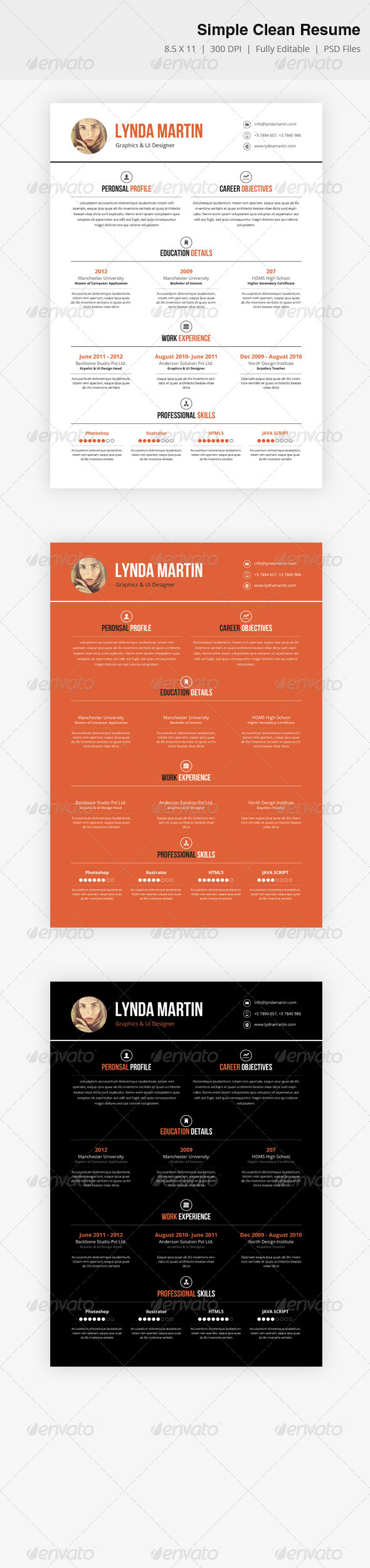 Simple Clean Resume - Resumes Stationery