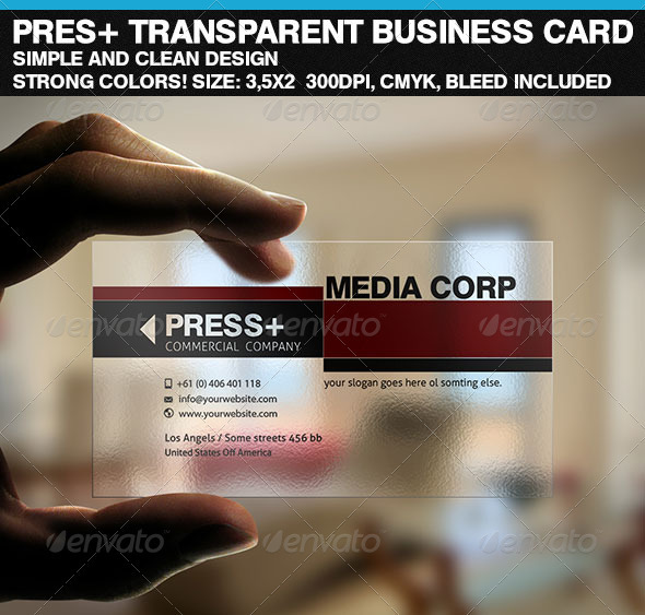 PresCorp Transparent Business Card - Corporate Business Cards