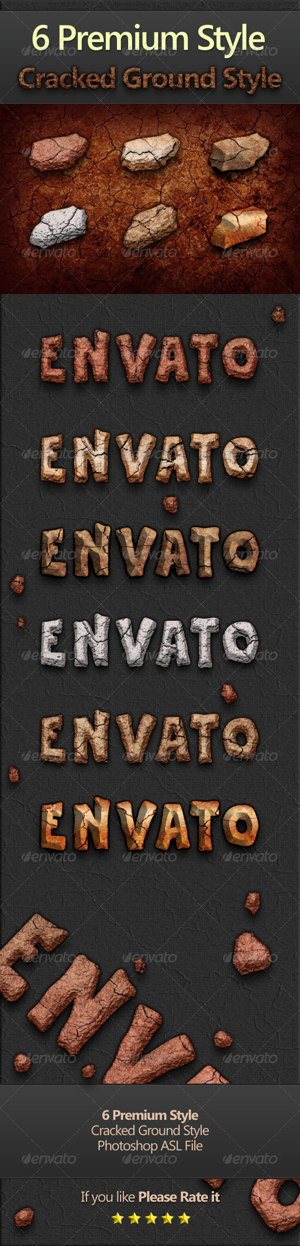 6 Premium Style : Cracked Ground Style - Text Effects Styles