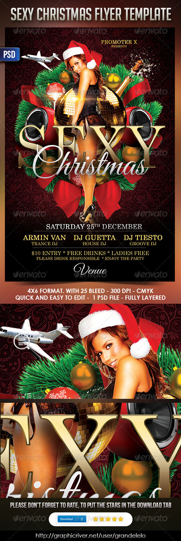 Sexy Christmas FlyerTemplate - Clubs & Parties Events