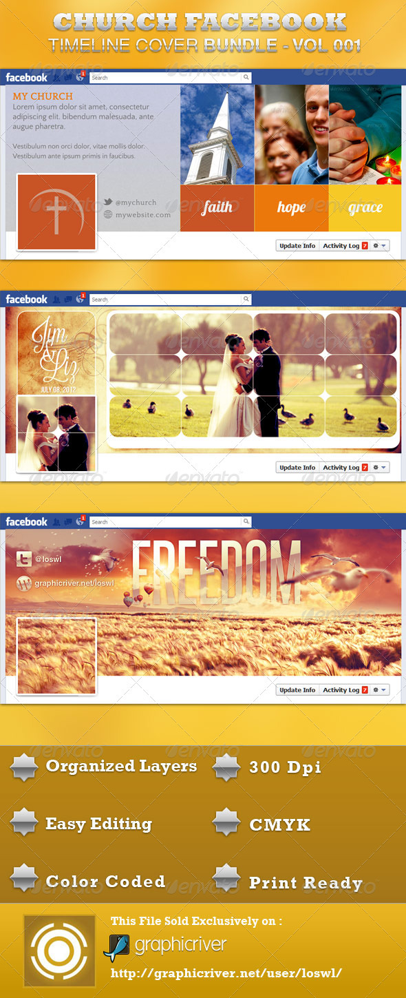 Church FB Timeline Cover Bundle - Facebook Timeline Covers Social Media