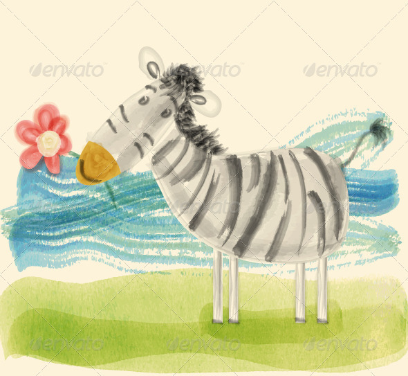 Zebra with Flower Zebra with Flower