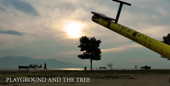 Playground and Tree in the Sunset Playground and Tree in the Sunset