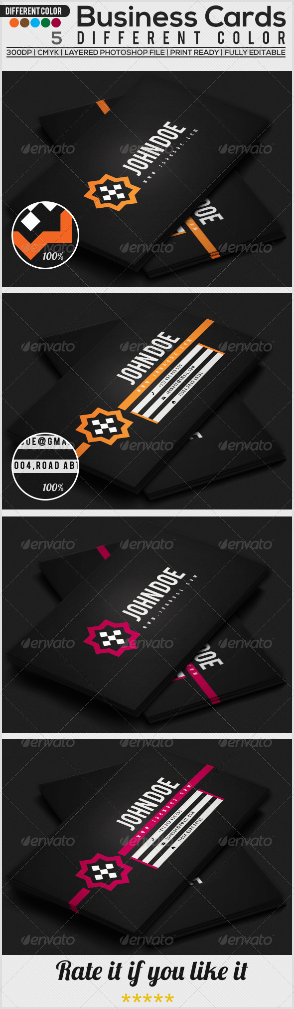 Business Card 5 Different Color Business Card 5 Different Color