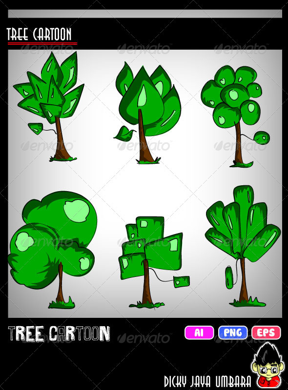 Cartoon Tree Set Cartoon Tree Set