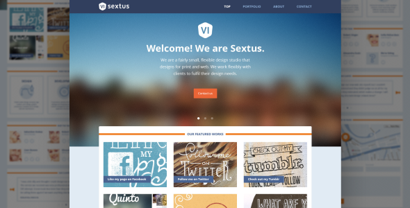 Sextus One Page PSD Template