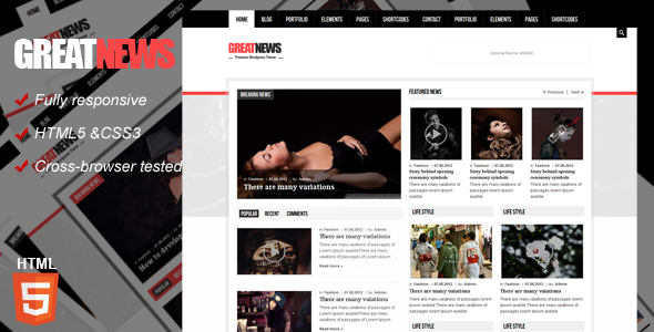 Great News Magazine Responsive Template