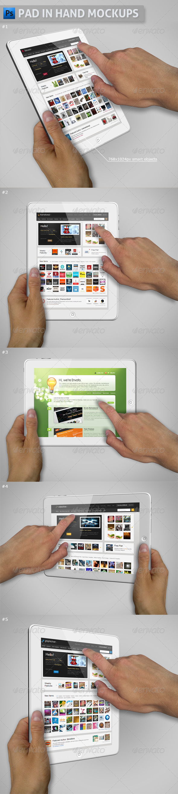 Pad in Hand Mockups Pad in Hand Mockups
