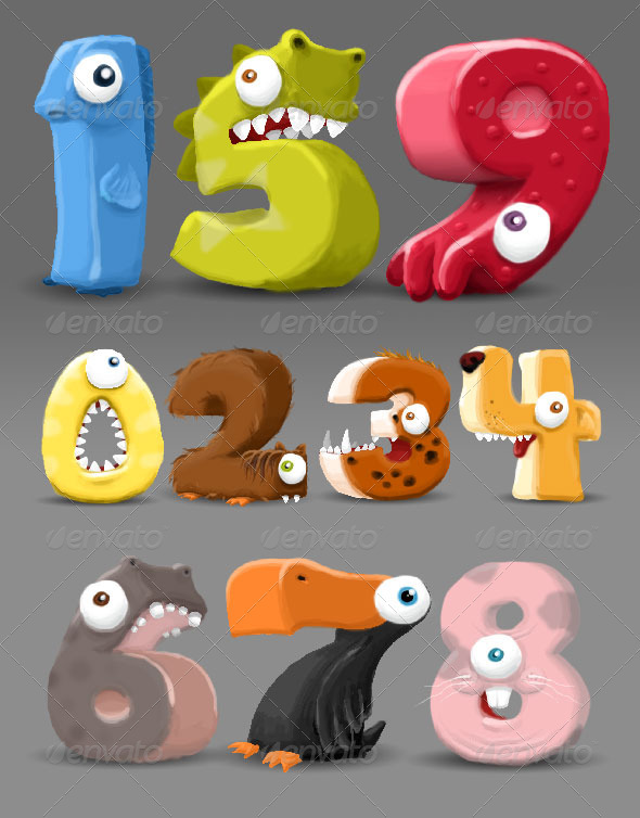 Color By Number Cartoon Characters