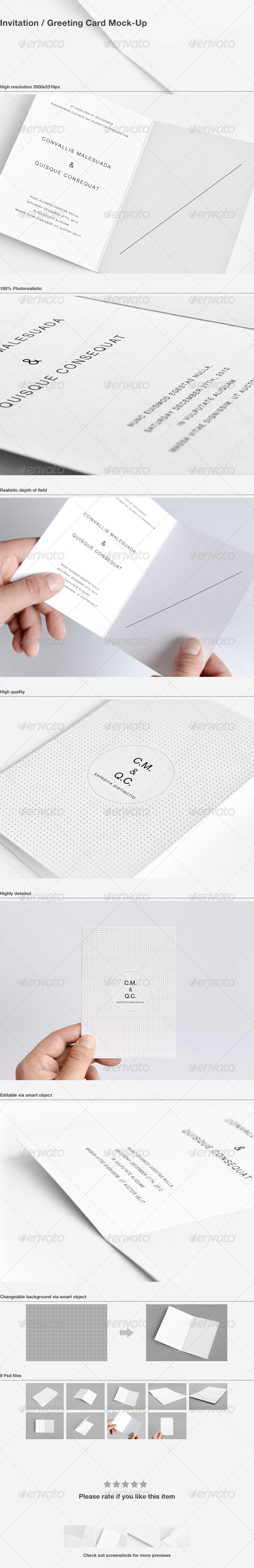 Invitation / Greeting Card Mock-Up