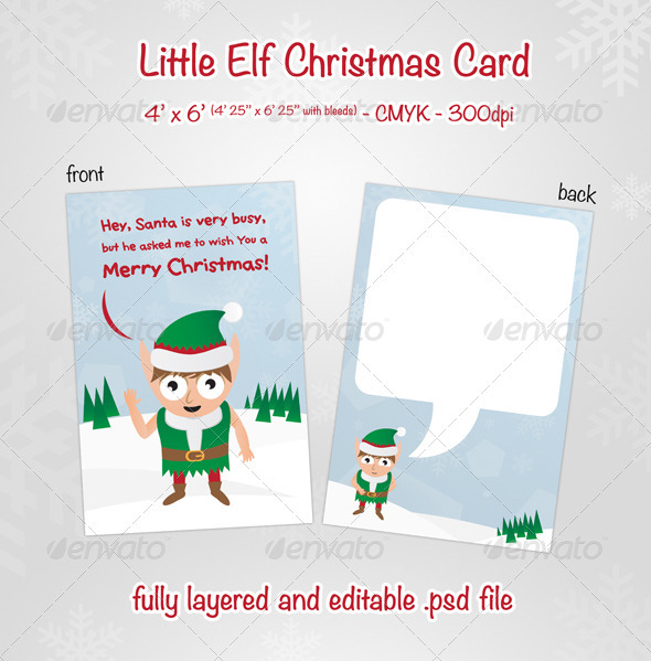 Little Elf Christmas Card