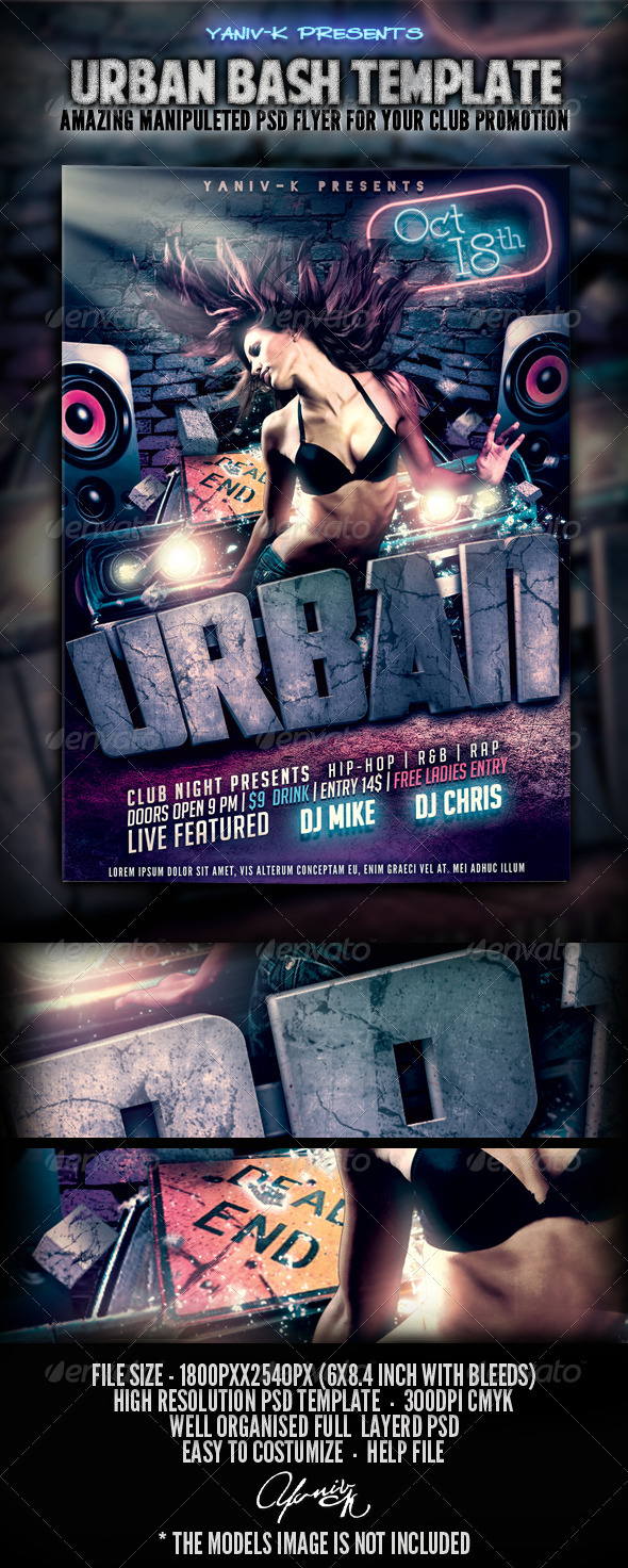 Urban Bash Flyer Template - Clubs & Parties Events