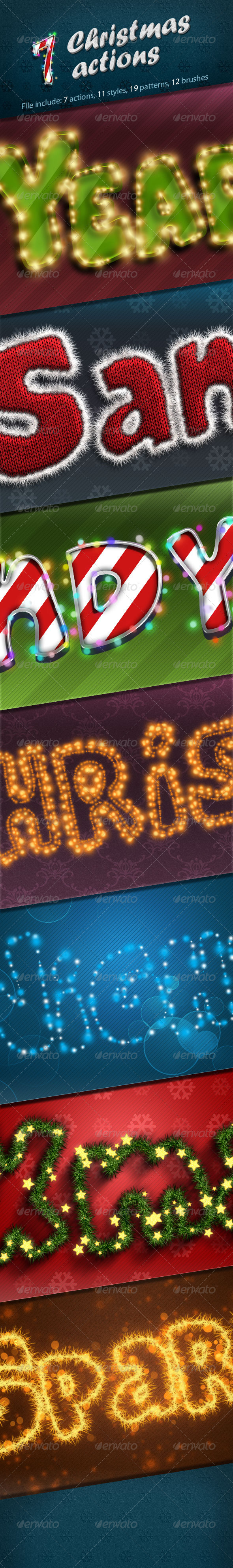 7 Christmas Actions - Text Effects Styles