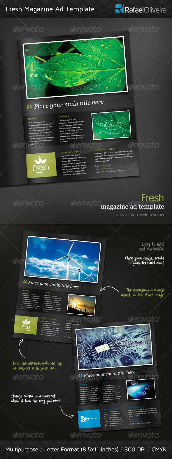 Fresh Magazine Ad Template - Magazines Print Templates