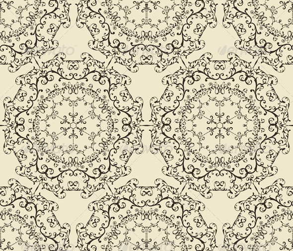 Vector Seamless Vintage Wallpaper Pattern Vector Seamless Vintage Wallpaper Pattern