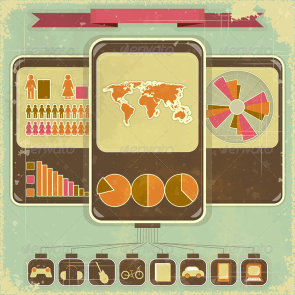 GraphicRiver Retro Infographic Design 3639432 GraphicRiver Retro Infographic Design 3639432