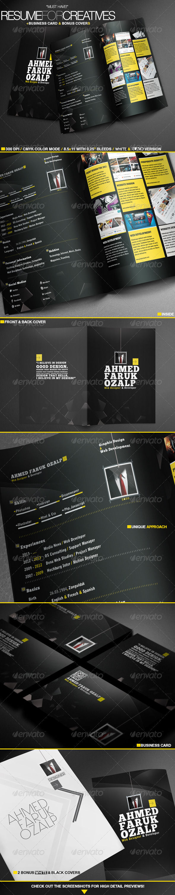 Resume For Creatives & Bonus Templates Resume For Creatives & Bonus Templates