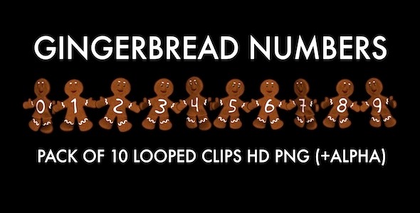 Gingerbread Numbers Pack of 10 & 2 Gingerbread Numbers Pack of 10 & 2