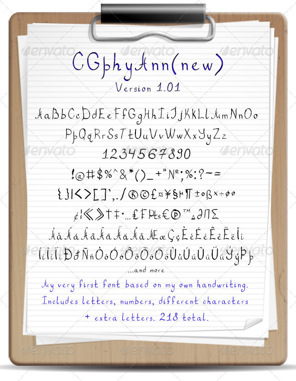 Handwritten Font CGphyAnn - Calligraphy Script