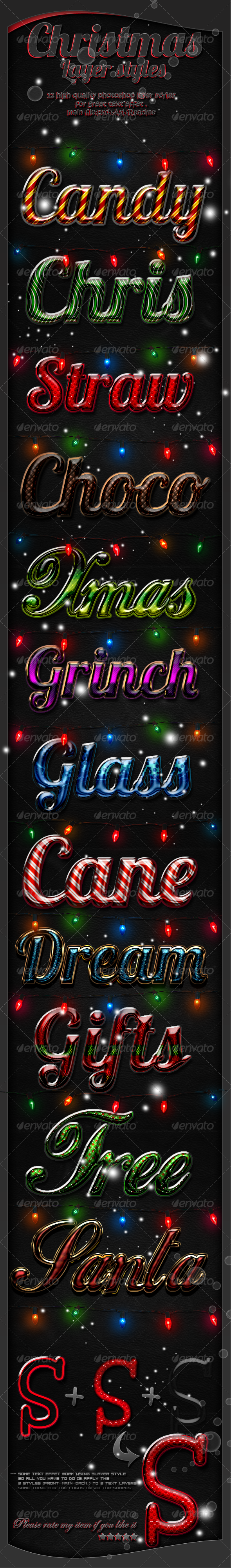 Christmas Photoshop Layer Styles V3 - Text Effects Styles