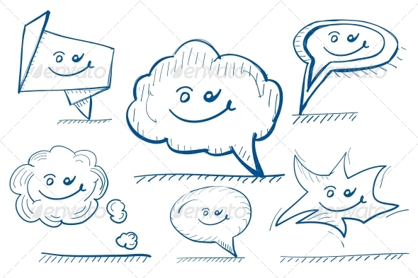 Hand-drawn Vector Design Elements Speech Bubbles Hand-drawn Vector Design Elements Speech Bubbles