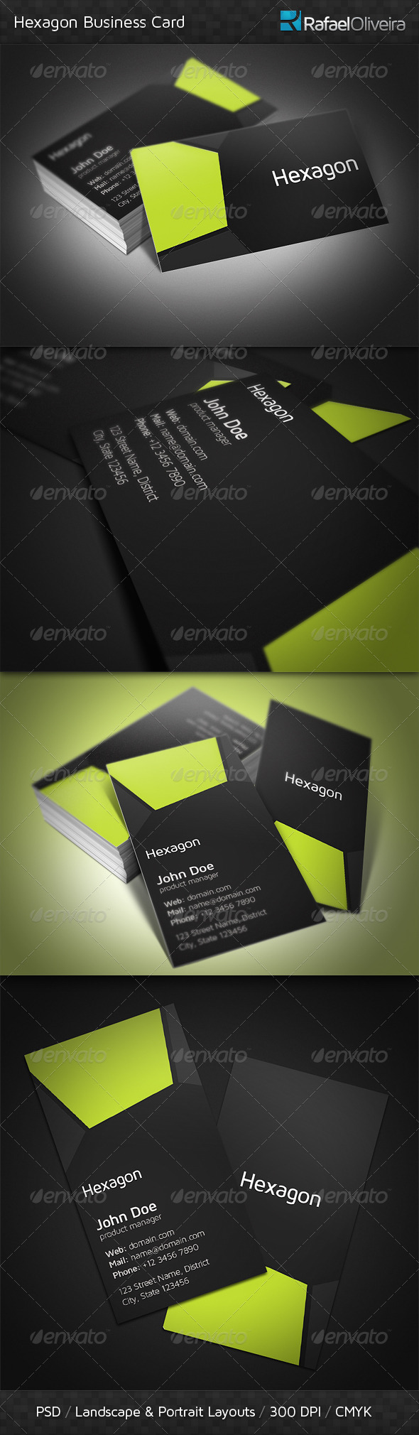 Hexagon Business Card - Corporate Business Cards
