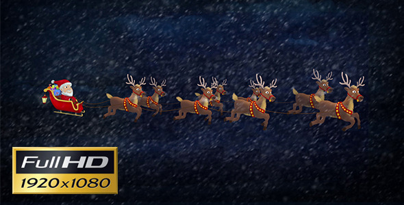 Santa Riding His Sleigh With Reindeer Santa Riding His Sleigh With Reindeer