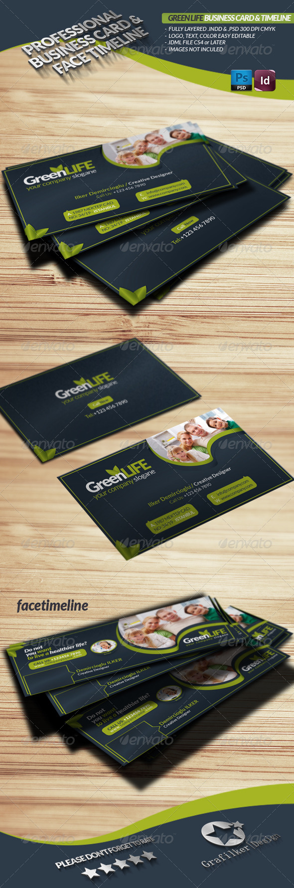 Green Life Business Card & Face-Timeline Green Life Business Card & Face-Timeline