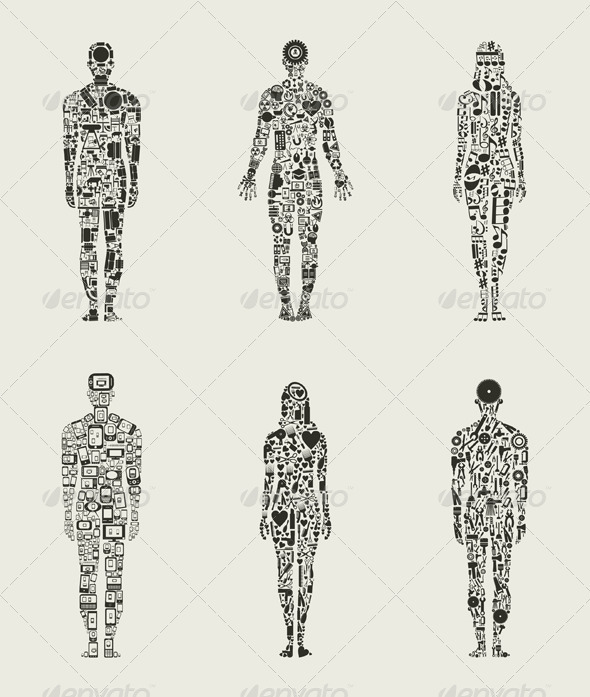 Collection of People Made of Icons Collection of People Made of Icons