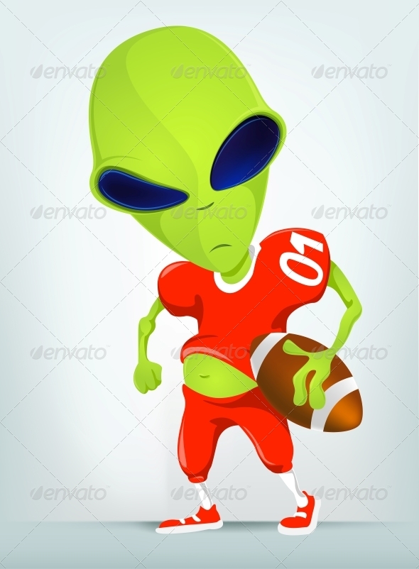 Cartoon Character Alien Rugby Cartoon Character Alien Rugby