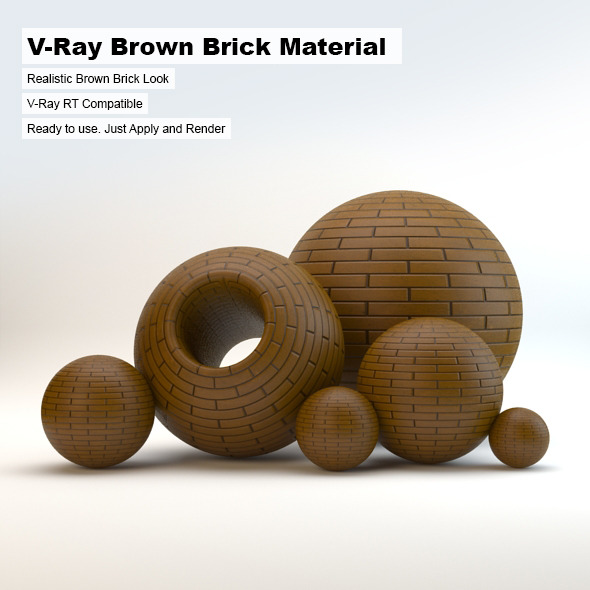 V-Ray Brown Brick Material - 3DOcean Item for Sale