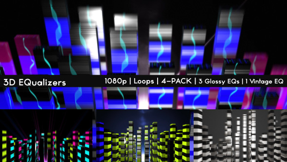 3D Equalizers 4-Pack HD Animations 3D Equalizers 4-Pack HD Animations