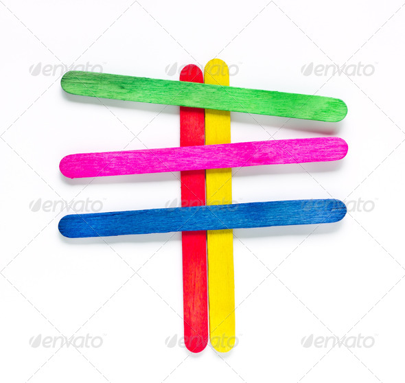 colorful wood ice-cream stick.