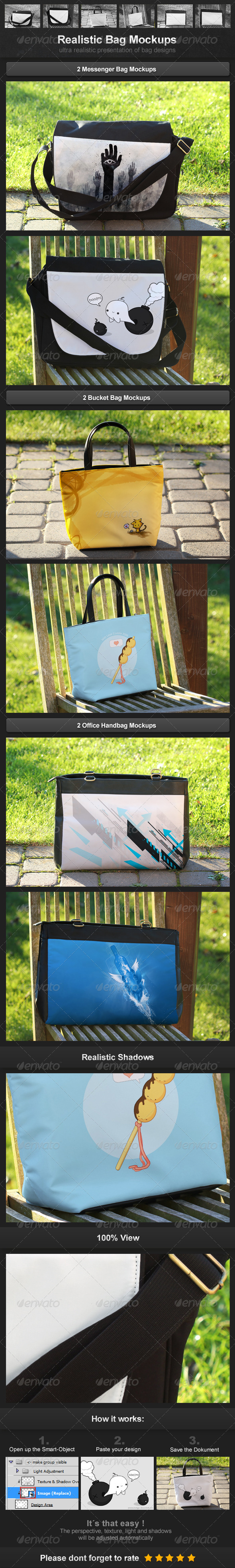 Realistic Bag Mockups - Miscellaneous Packaging
