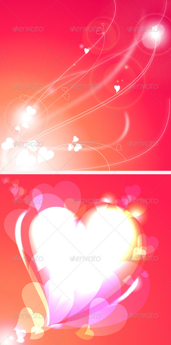 Background with Abstract Hearts - Valentines Seasons/Holidays