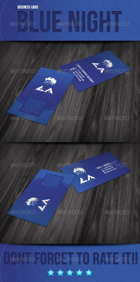 Blue Night Business Card Blue Night Business Card