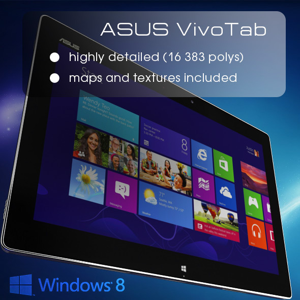 Windows 8 Tablet ASUS VivoTab High Poly Windows 8 Tablet ASUS VivoTab High Poly