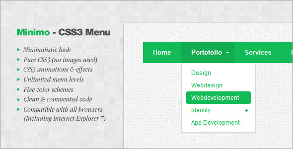 Minimo - CSS3 Menu - CodeCanyon Item for Sale