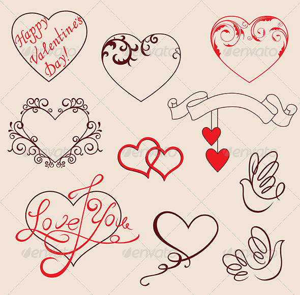 Valentine s design elements Valentine s design elements