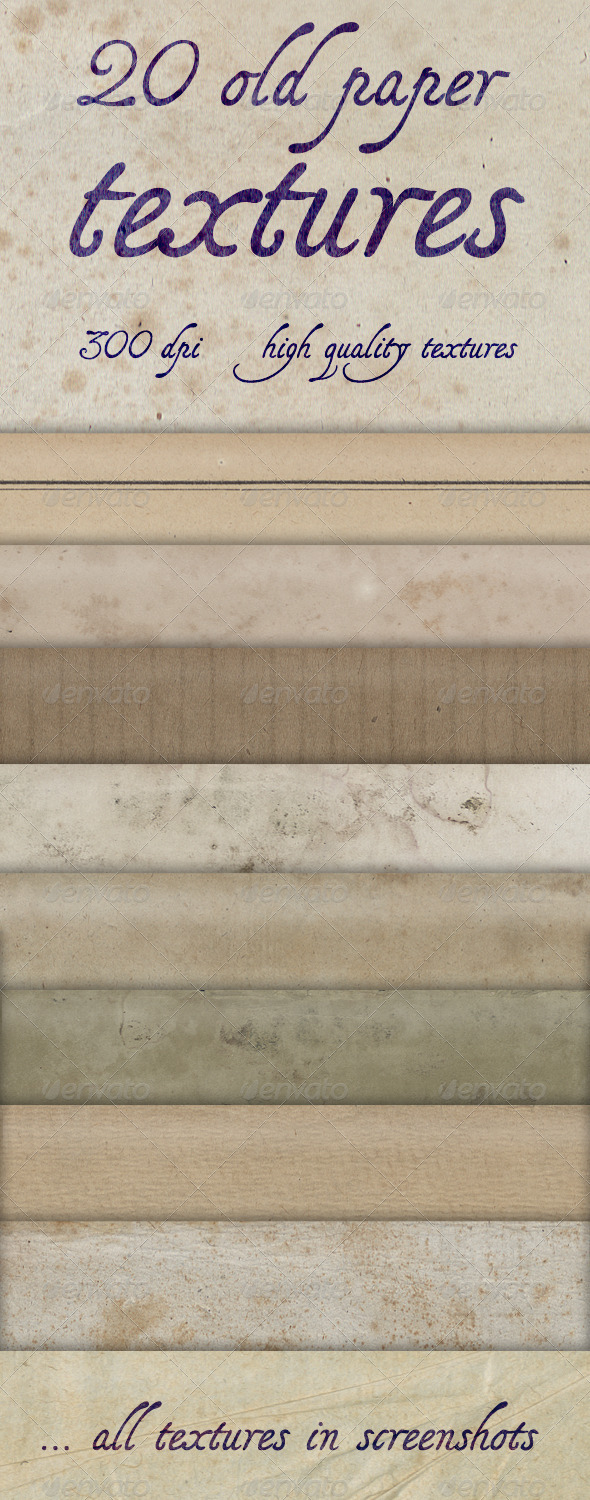 20 Old Paper Textures 20 Old Paper Textures