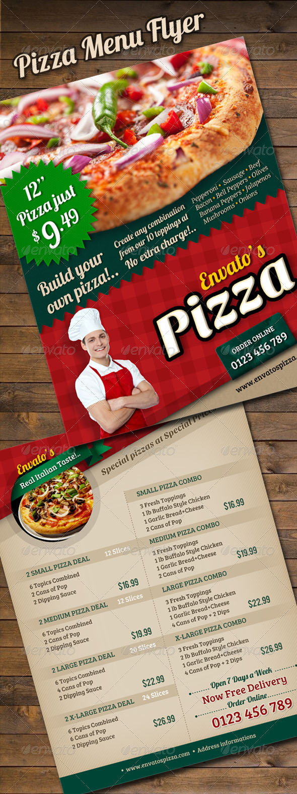 Pizza Menu Flyer - Restaurant Flyers
