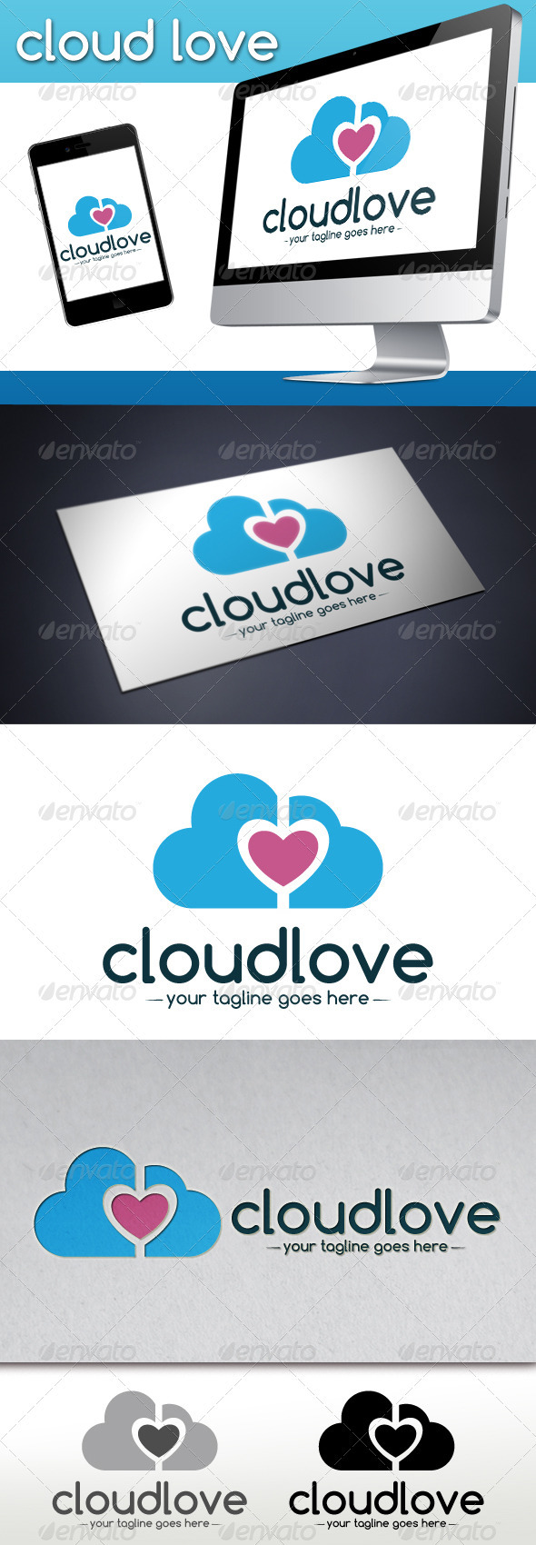 Cloud Love Logo Template Cloud Love Logo Template