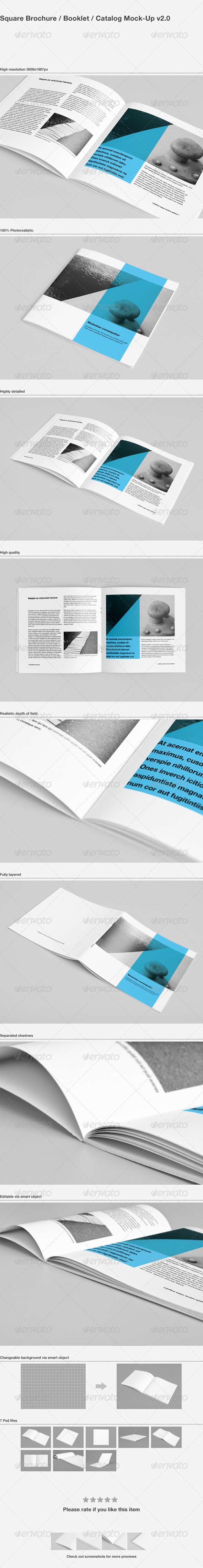 Square Brochure Booklet Catalog Mock-Up Square Brochure Booklet Catalog Mock-Up