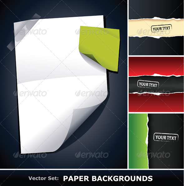 Vector set of paper backgrounds