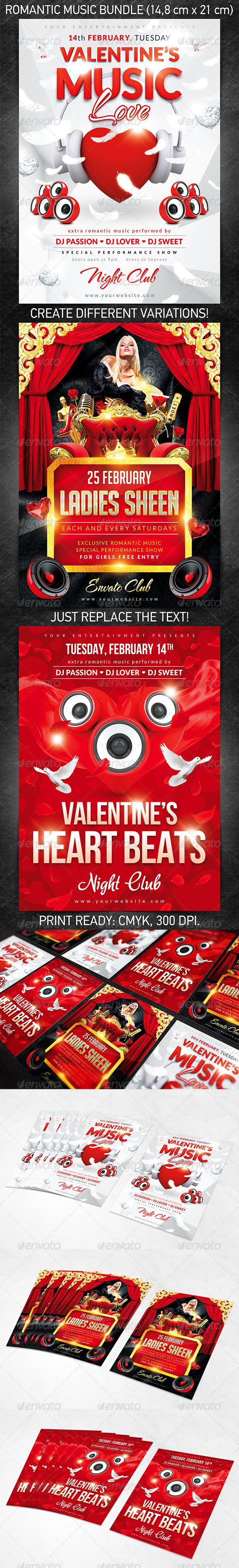 Romantic Music Flyer Bundle Romantic Music Flyer Bundle