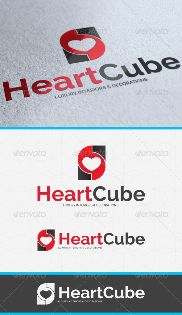 Heart Cube Logo Template Heart Cube Logo Template