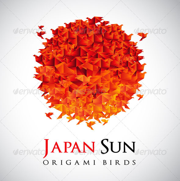 Origami - Japan Flag Red Sun